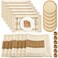 Xuhal 19 Pcs Boho Table Runner Placemat and Napkin Ring Set 118 x 1063 Woven Macrame Table Runner with Tassel Natural Burlap Round Rectangle Mat Farmhouse Decoration for Kitchen Wedding Dinner