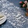 Snowkingdom Silver Table Runner Sequin Glitter Foil Metallic Runner 11 Inch x 100 Feet Silver Mesh Table Decorations Centrepiece for Wedding Birthday Party Christmas