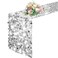 Pufogu 12 x 108 Inch Sequin Table Runner Silver Glitter Premium Big Sequin Table Runner Rectangle Table Runners for Halloween Christmas Wedding Party Birthday Party Banquet Decor 1 Pack
