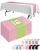 Pureegg Light Pink Plastic Table Runners 10 Pack 14 x 108 Water Resistant Disposable Centerpiece Decorations for Table Cloth Wedding Birthday Holiday Baby Shower Party Home Decor
