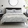 DAUAOTO Duvet Cover California King Size Set 104X96 Cover 2 Shams Cotton Bedding Set Blue Gray Botanic Pattern