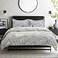 DAUAOTO King Size Duvet Cover Set 104X90 Cover 2 Pillow Shams Cotton Bedding Sets Bluish Gray Botanic Pattern