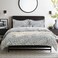 DAUAOTO King Size Duvet Cover Set 104X90 Cover 2 Pillow Shams Cotton Bedding Sets Bluish Gray Botanic Pattern