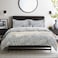 DAUAOTO Duvet Cover Queen Size Set 90X90 Duvet Cover 2 Shams Cotton Bedding Set Blue Gray Botanic Pattern