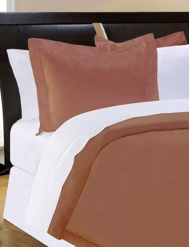 Pointehaven 500 Thread Count Cotton Oversized Solid Duvet Set 3 Piece Bedding with Button Closure 100 Long Staple Cotton Duvet with TieBacks All Season Queen Expresso