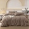JIYUAN Queen Size Duvet Cover Set 3Piece 100 Washed Cotton LinenLike Soft Breathable with Zipper Closure Includes 90x90 Inch Cover 2 Pillowcases Solid Light Brown