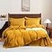 S VICTORY SYMBOL 100 Organic Linen Duvet Cover Set 3 PiecesStone Washed French Flax Bedding Set1 Comforter Cover and 2 PillowcaseYellowQueen SoftBreathable