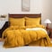 S VICTORY SYMBOL 100 Organic Linen Duvet Cover Set 3 PiecesStone Washed French Flax Bedding Set1 Comforter Cover and 2 PillowcaseYellowQueen SoftBreathable