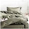 Eikei Solid Color Egyptian Cotton Duvet Cover Luxury Bedding Set High Thread Count Long Staple Sateen Weave Silky Soft Breathable Pima Quality Bed Linen Olive Queen