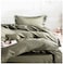 Eikei Solid Color Egyptian Cotton Duvet Cover Luxury Bedding Set High Thread Count Long Staple Sateen Weave Silky Soft Breathable Pima Quality Bed Linen Olive Queen