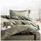 Eikei Solid Color Egyptian Cotton Duvet Cover Luxury Bedding Set High Thread Count Long Staple Sateen Weave Silky Soft Breathable Pima Quality Bed Linen Olive Queen