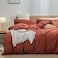 BESTOUCH Duvet Cover Set 100 Washed Cotton Linen Feel Super Soft Comfortable Chic Lightweight 3 PCs Home Bedding Set Crimson Red King