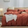 BESTOUCH Duvet Cover Set 100 Washed Cotton Linen Feel Super Soft Comfortable Chic Lightweight 3 PCs Home Bedding Set Crimson Red King