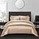 AiMay 3 Piece Satin Duvet Cover Set Bedding Sets Luxury Rich Silk Silky Super Soft Solid Color Reversible StainResistant Wrinkle Free Queen Taupe