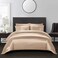AiMay 3 Piece Satin Duvet Cover Set Bedding Sets Luxury Rich Silk Silky Super Soft Solid Color Reversible StainResistant Wrinkle Free Queen Taupe