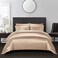 AiMay 3 Piece Satin Duvet Cover Set Bedding Sets Luxury Rich Silk Silky Super Soft Solid Color Reversible StainResistant Wrinkle Free Queen Taupe
