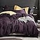 EAVD Modern Style Dark Purple Duvet Cover King Soft Cotton Reversible Purple Bedding with 2 Button Pillowcases Luxury Solid Color Dark Purple Comforter Set with Zipper Closure