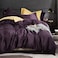 EAVD Modern Style Dark Purple Duvet Cover King Soft Cotton Reversible Purple Bedding with 2 Button Pillowcases Luxury Solid Color Dark Purple Comforter Set with Zipper Closure