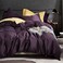 EAVD Modern Style Dark Purple Duvet Cover King Soft Cotton Reversible Purple Bedding with 2 Button Pillowcases Luxury Solid Color Dark Purple Comforter Set with Zipper Closure