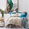 Eikei Home Damask Medallion Luxury Duvet Quilt Cover Boho Paisley Print Bedding Set 400 Thread Count Egyptian Cotton Sateen Vibrant Bohemian Pattern Majorca Queen