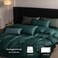 MooMee Duvet Cover Set 100 Extra Long Staple Cotton 600 Thread Count Sateen Smooth Luxury Breathable Hotel Quality Cooling Bedding for All Season 3 Pieces Forest Green Queen 90x90