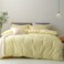 FOSSA Duvet Cover Set 100 Washed Cotton Linen Feel Super Soft Breathable Cozy 3 Pieces Bedding Sets Solid Pastel Yellow Queen