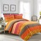 Lush Decor Royal Empire Reversible Cotton Duvet Cover Set 3 Piece Set King Tangerine Striped Bedding Set King Duvet Set Boho Decor Orange Bedding