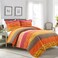 Lush Decor Royal Empire Reversible Cotton Duvet Cover Set 3 Piece Set King Tangerine Striped Bedding Set King Duvet Set Boho Decor Orange Bedding