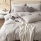 JIYUAN Full Size Duvet Cover Set 3Piece 100 Washed Cotton LinenLike Soft Breathable with Zipper Closure Includes 80x90 Inch Cover 2 Pillowcases Heathered Cream Grey