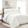 Lush Decor Ella Ruffle Lace 100 Cotton Duvet Cover 3 Piece Set FullQueen White Cute Comforter Queen Bedding Set White Bedding Full Size Coquette Decor Neutral Lace Trim Ruffle Trim