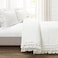 Lush Decor Ella Ruffle Lace 100 Cotton Duvet Cover 3 Piece Set FullQueen White Cute Comforter Queen Bedding Set White Bedding Full Size Coquette Decor Neutral Lace Trim Ruffle Trim
