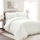 Lush Decor Ella Ruffle Lace 100 Cotton Duvet Cover 3 Piece Set FullQueen White Cute Comforter Queen Bedding Set White Bedding Full Size Coquette Decor Neutral Lace Trim Ruffle Trim