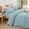 BESTOUCH Duvet Cover Set 100 Washed Cotton Linen Feel Super Soft Comfortable Chic Lightweight 3 PCs Home Bedding Set Solid Hushed Green King