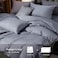 MooMee Duvet Cover Set 100 Extra Long Staple Cotton 600 Thread Count Sateen Smooth Luxury Breathable Hotel Quality Cooling Bedding for All Season 3 Pieces Blueish Grey Queen 90x90