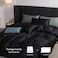 MooMee Duvet Cover Set 100 Extra Long Staple Cotton 600 Thread Count Sateen Smooth Luxury Breathable Hotel Quality Cooling Bedding for All Season 3 Pieces Black Queen 90x90