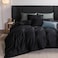 MooMee Duvet Cover Set 100 Extra Long Staple Cotton 600 Thread Count Sateen Smooth Luxury Breathable Hotel Quality Cooling Bedding for All Season 3 Pieces Black Queen 90x90