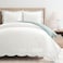 Lush Decor Coastal Chic Scalloped Edge Cotton Duvet Cover Set 3 Piece Set FullQueen Blue White Queen Bedding Set White Duvet Cover Queen Coastal Decor