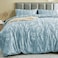 MUXHOMO Duvet Cover Queen Size Reversible Floral Mineral Blue Duvet Cover Set with Zipper Closure 3 Pieces Botanical Patterns Soft Microfiber Bedding Set with 4 Ties 90x90 2 Pillow Cases