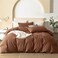 JIYUAN King Size Duvet Cover Set 3Piece 100 Washed Cotton LinenLike Soft Breathable with Zipper Closure Includes 104x90 Inch Cover 2 Pillowcases Solid Dark Orange