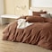JIYUAN King Size Duvet Cover Set 3Piece 100 Washed Cotton LinenLike Soft Breathable with Zipper Closure Includes 104x90 Inch Cover 2 Pillowcases Solid Dark Orange
