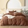 JIYUAN King Size Duvet Cover Set 3Piece 100 Washed Cotton LinenLike Soft Breathable with Zipper Closure Includes 104x90 Inch Cover 2 Pillowcases Solid Dark Orange
