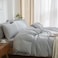 MWL Toy Striped Duvet Cover Set King Size 3 Pcs Breathable Durable 100 Washed Cotton Comforter Cover for All Seasons Chic Linen Like Textured Bedding Set Light Blue White Pinstripes King