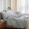 MWL Toy Striped Duvet Cover Set King Size 3 Pcs Breathable Durable 100 Washed Cotton Comforter Cover for All Seasons Chic Linen Like Textured Bedding Set Light Blue White Pinstripes King