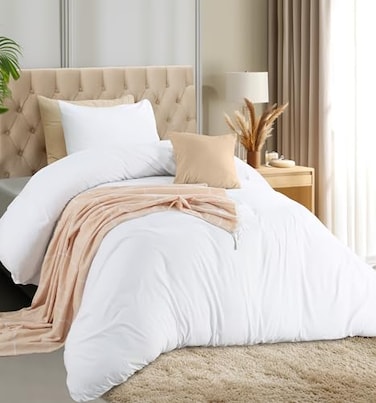 Utopia Bedding Duvet Cover Set with Pillowcases 2 Pieces Bedding Duvet Cover with Zipper Closure 1 Duvet Cover with 1 Pillow Sham Soft Brushed Microfiber TwinTwin XL White
