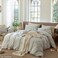 MooMee Striped Duvet Cover Set 100 Washed Cotton Linen Like Textured Breathable Durable Soft Comfy Sage Green White Classic Stripes Twin 68x90