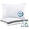 Luxe Linen Cooling Tencel Lyocell Surface Pillows for Sleeping Queen Set of 2 Adjustable Loft Shredded Memory Foam Fill Gusseted Pillow for Side Back Stomach Hot Sleepers CertiPURUS