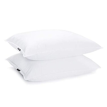 JA COMFORTS Duck Feather Down Bed Pillows for Sleeping2 PacksKing20IN36INHigh Filling Weight600 Thread CountDoubleLayer Downproof Fabric Design10 Duck DownCotton CoverWhite