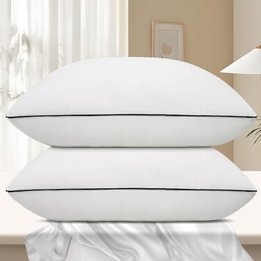 Vorouhals Hotel Collection Bed Pillows for Sleeping 2 Pack Standard Size Cooling Pillows Set of 2 for Back Stomach or Side Sleepers Super Soft Down Alternative Microfiber Filled Pillows