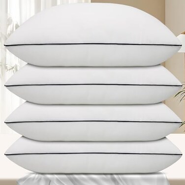 Vorouhals Hotel Collection Bed Pillows for Sleeping 4 Pack Standard Size Cooling Pillows Set of 4 for Back Stomach or Side Sleepers Super Soft Down Alternative Microfiber Filled Pillows