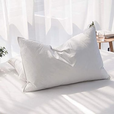 AIKOFUL Luxury Feathers Down Pillow Standard Size Hotel Quality Fluffy Bed Pillow Soft Pillow for Sleeping Organic Cotton Cover20x26 Pack of 1